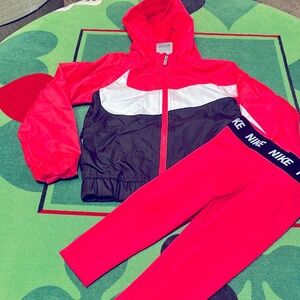 Nike outfit for toddler girl outfit. Jacket is 4t leggings 2t neon pink like new